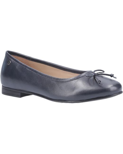 Hush Puppies Blue Naomi Leather Slip On Ballet Shoes