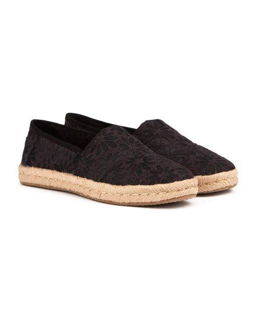 TOMS Blue Floral Lace Shoes