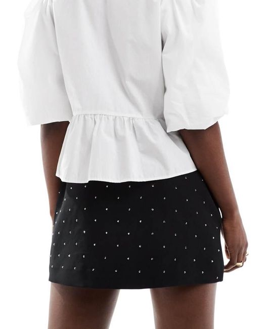 ASOS Black Tailored Hotfix Mini Skirt Co-Ord