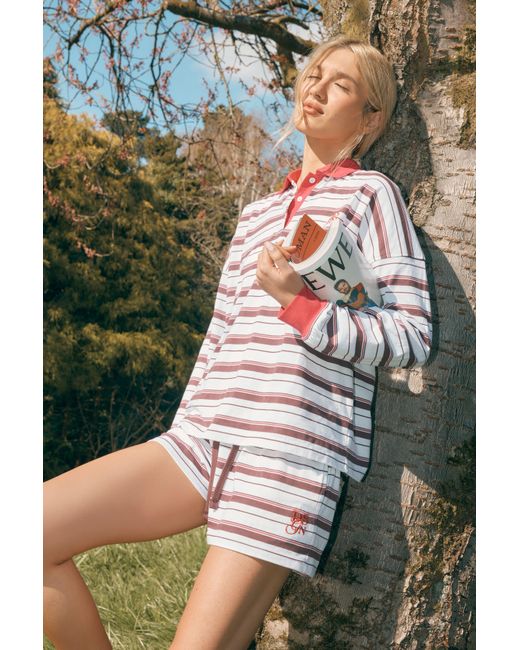 DSGN Studio Gray Stripe Drawstring Waist Short