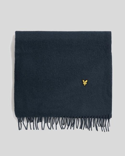 Lyle & Scott Blue Lambswool Blend Scarf for men