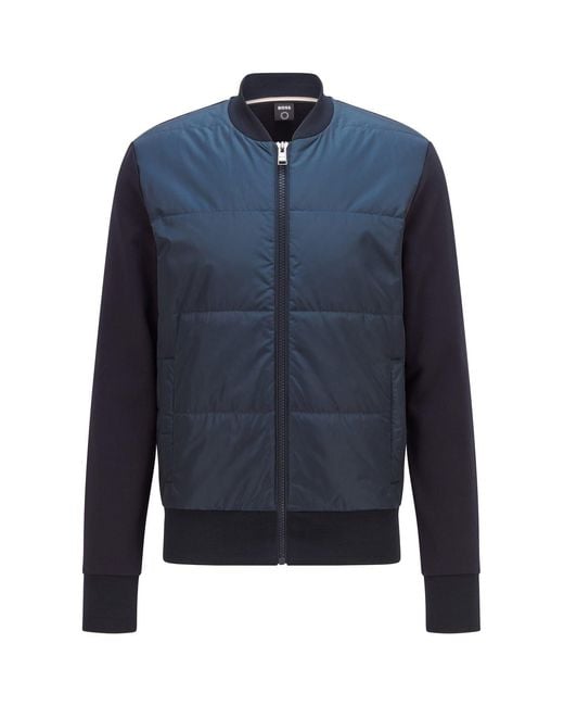 Boss Blue Padded Sweater for men