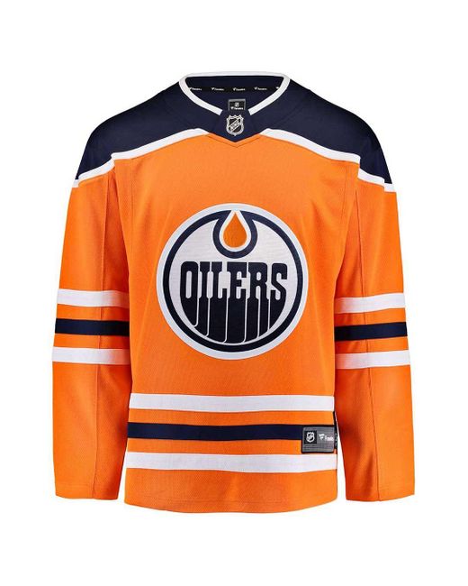 Fanatics Orange Edmonton Oilers Jersey for men
