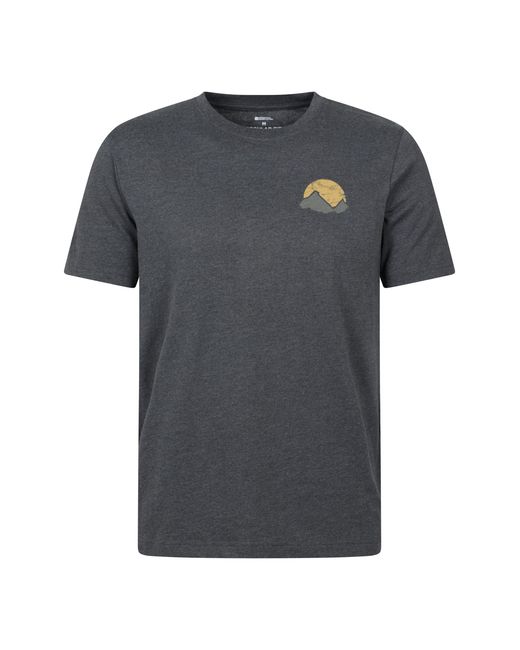 Mountain Warehouse Black 'Crest Mountain' Graphic T-Shirt Cotton Breathable Tee for men
