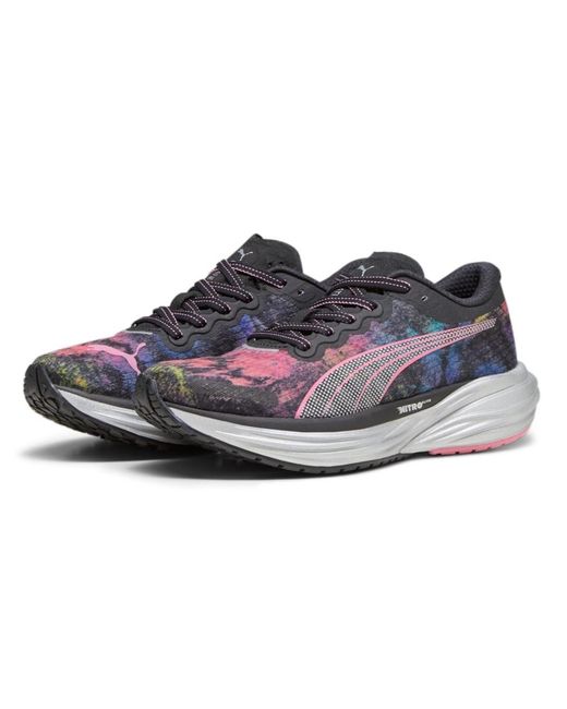 PUMA Black Deviate Nitro 2 Marathon Series Running Trainers Shoes 378684