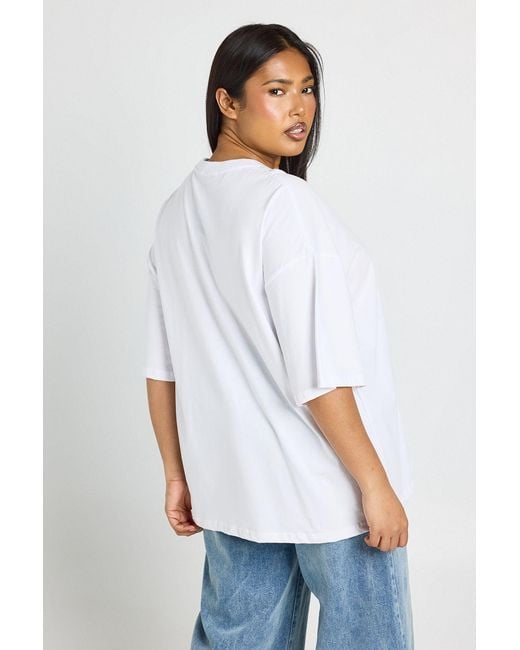 Boohoo White Plus Basic Oversized T Shirt