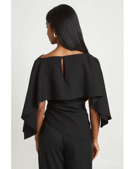 Boohoo Black Cape Overlay Top