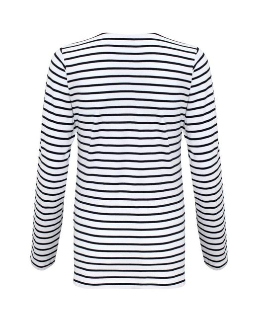 Asquith & Fox Blue Ladies Mariniere Coastal Long Sleeve T-Shirt Cotton