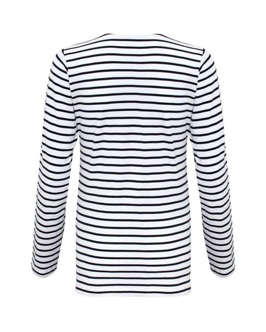 Asquith & Fox Blue Ladies Mariniere Coastal Long Sleeve T-Shirt (/) Cotton