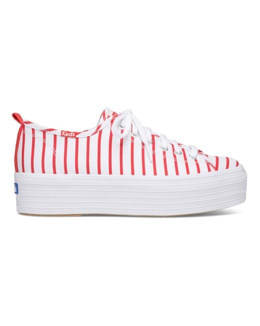 Keds Pink Triple Up Breton Stripe Canvas & Shoes