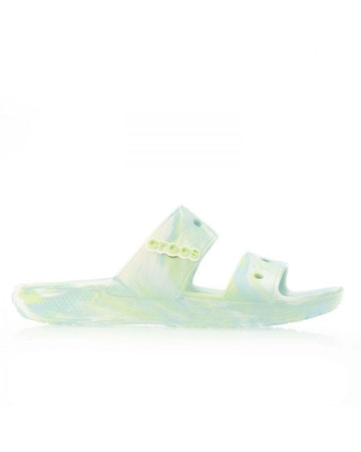 CROCSTM Dames Lichtgewicht Flexibele Classic Marbled Foam Sandalen In Groen in het Blue
