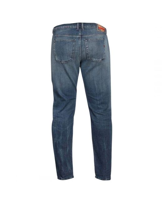 DIESEL Blue Sleenker Fadeded Denim Jeans Cotton for men