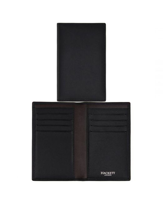 Hackett Leather Black Card Holder for men