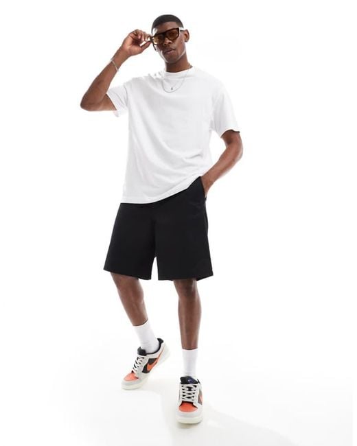 Jack & Jones White baggy Heavy Twill Chino Short for men