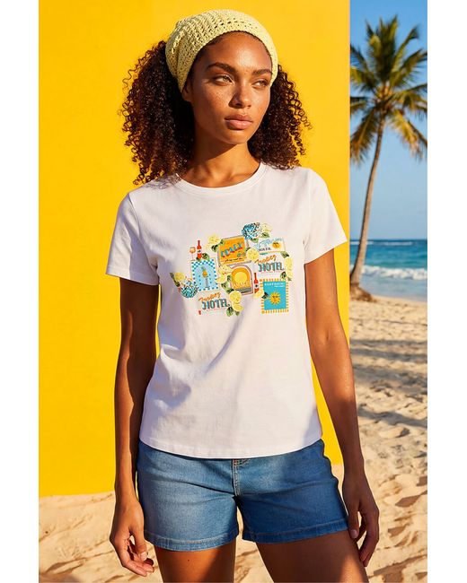 D.u.s.k Yellow Graphic Print Stretch T-Shirt