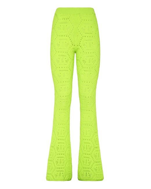 Philipp Plein Flare Broek Monogram in het Green