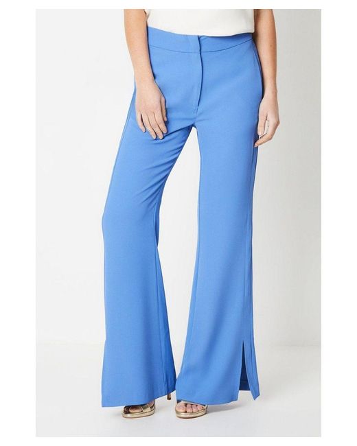 PRINCIPLES Blue Occasion Wide Bootcut Split Detail Trouser