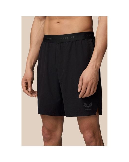 Castore Black Branded Elastic Shorts Knee-Length for men