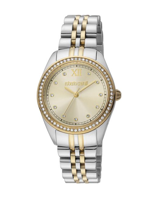 Roberto Cavalli Metallic Rc5L036M0085 Quartz Stainless Steel Champagne 5 Atm 31 Mm