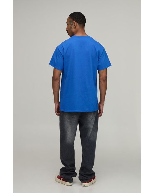 BoohooMAN Blue Oversized Toy Story Alien Pizza License Print T-Shirt for men