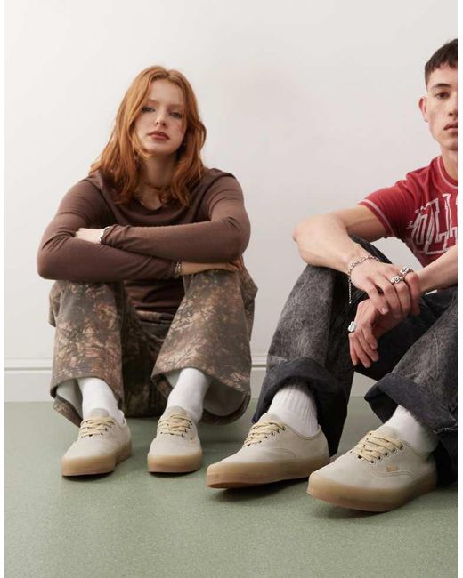 Vans Natural Authentic Suede Trainers With Crepe Sole