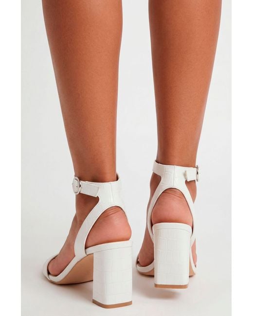 Boohoo Brown Wide Fit 2 Part Mid Block Heels