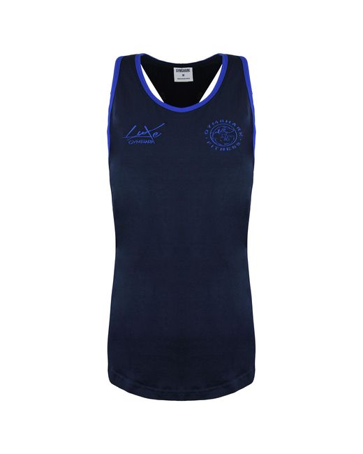 GYMSHARK Blue Luxe Legacy Tank Top Cotton for men