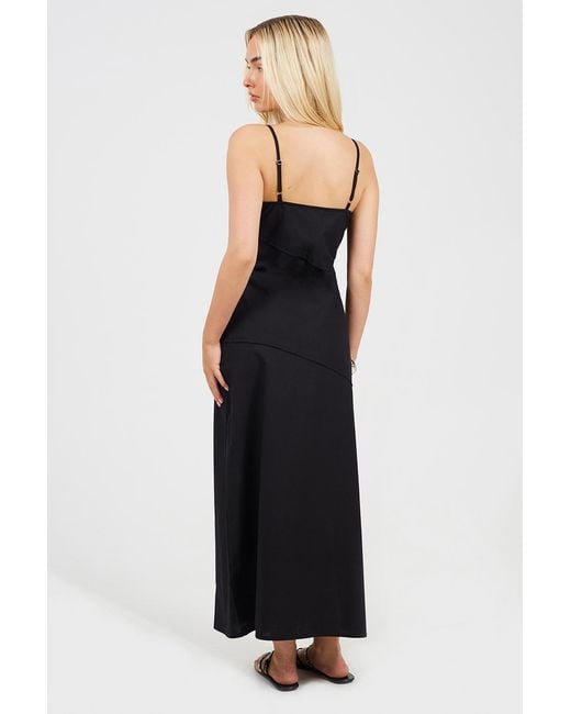 Brave Soul Black Strappy Panelled Midi Dress