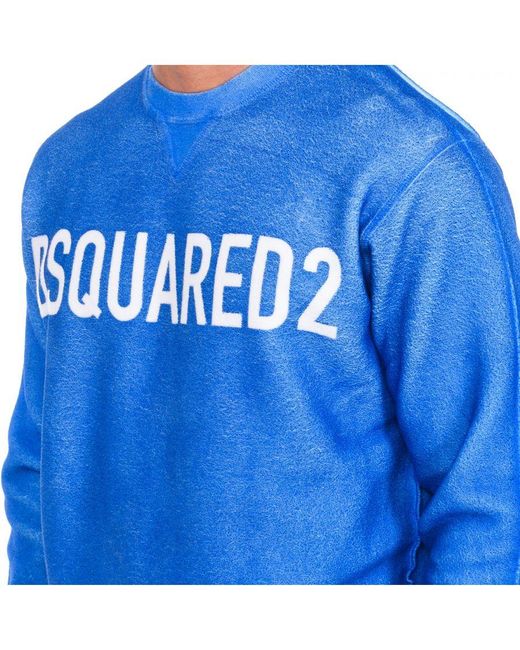 DSquared² Blue Long-Sleeved Crew-Neck Sweatshirt S74Gu0451-S25030 for men