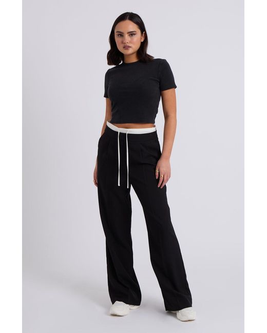 Urban Bliss Blue Double Waistband Wide Leg Trouser