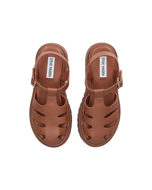 Steve Madden Brown Leather Minsk Sandals