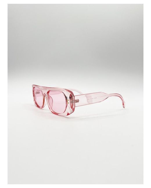 SVNX Pink Flat Top Oval Sunglasses