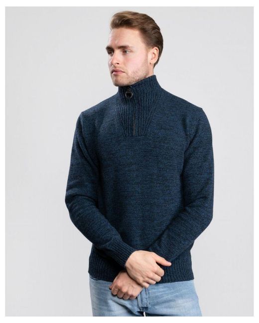 Barbour essential lambswool half zip jumper navy new arrivals