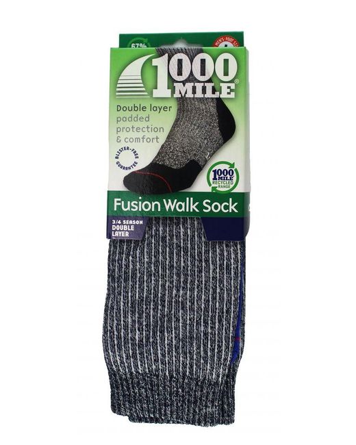 1000 Mile Socks Blue Fusion Repreve Double Layer Durable Walking for men