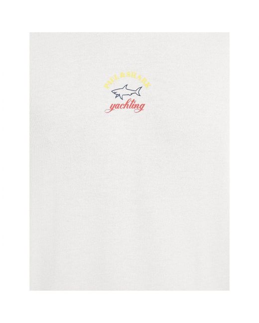 Paul & Shark White Centre Logo Pullover Hoody for men