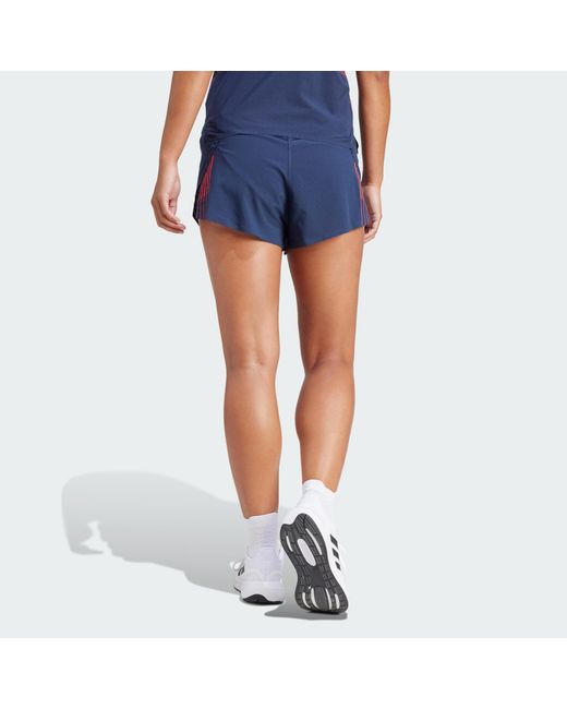 Adidas Originals Blue Team Gb Adizero Running Split Shorts