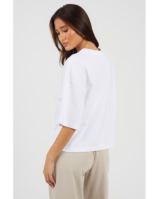 Brave Soul White Boxy Oversized Short Sleeve T-Shirt