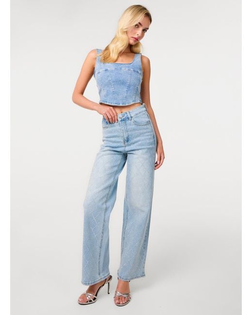 Pink Vanilla Blue Studded Diamond Jeans