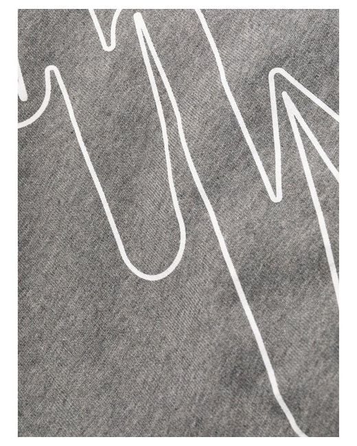 Off-White c/o Virgil Abloh Gray Off- Wave Outline Diagonal Printed Joggers for men