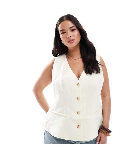 ASOS White Curve Peplum Waistcoat