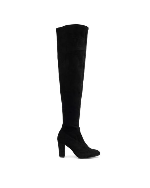 Dune Black Samira Stretch Over The Knee Boots
