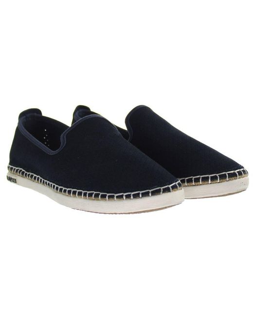 Seavees Black Ocean Park Slip-On Suede Leather Espadrilles