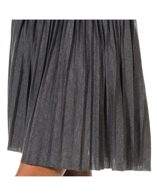 Met Black Pleated Skirt With Side Zipper 70Dgc0247
