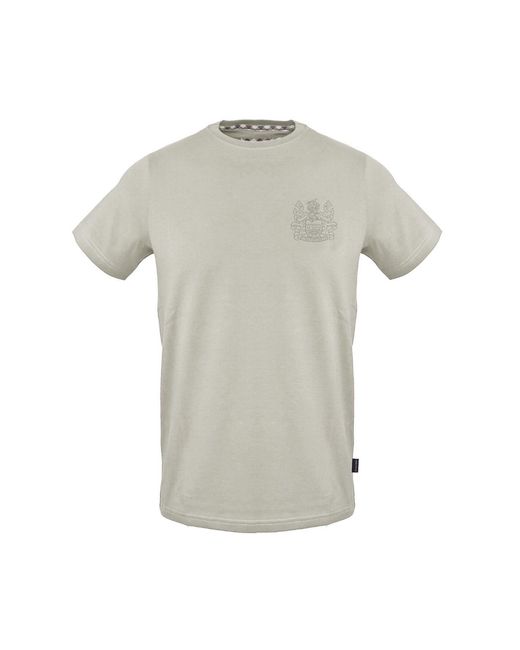 Aquascutum Gray Regular Fit Crew Neck Short Sleeve T-Shirt for men