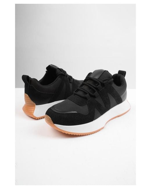 Where's That From Gray 'Momentum' Runner Sneaker Trainers With Suede Detail