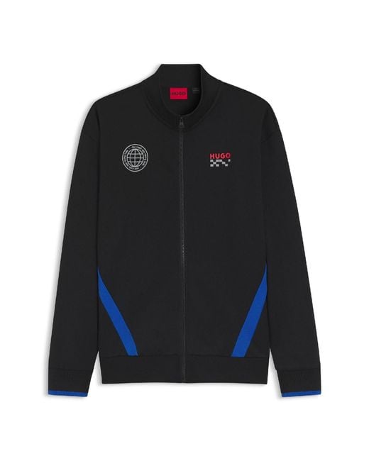 HUGO Black Vcarb Zip_01 Rb Jacket for men