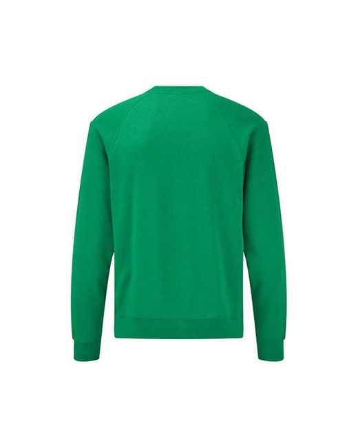 Fruit Of The Loom Green Adults Classic Raglan Sweatshirt (Heather)