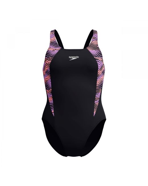 Speedo Hyperboom Splice Muscleback Eèndelig Zwempak (zwart) in het Black