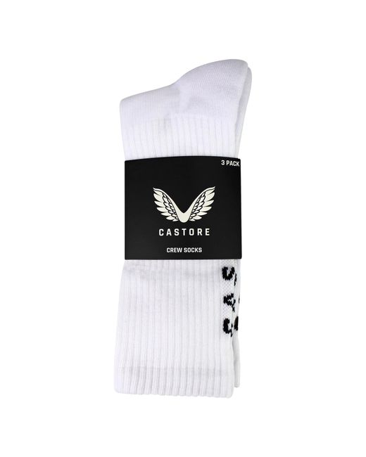 Castore White 3 Pack Ladies Crew Soft Comfortable Durable Socks for men