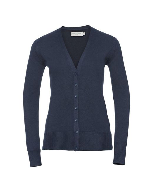 Russell Blue Collection Ladies/ V-Neck Knitted Cardigan (French)